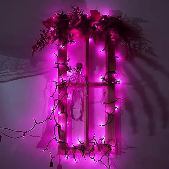 Toodour Purple Halloween Lights, 14.5ft 50 Count Incandescent Halloween String Lights, UL Certified Connectable Mini Bulbs Halloween Lights for Home, Garden, Porch, Halloween Party Decoration {4}