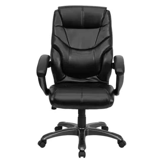 Emma and Oliver High Back LeatherSoft Executive Swivel Ergonomic Office Chair with Arms Black {3}