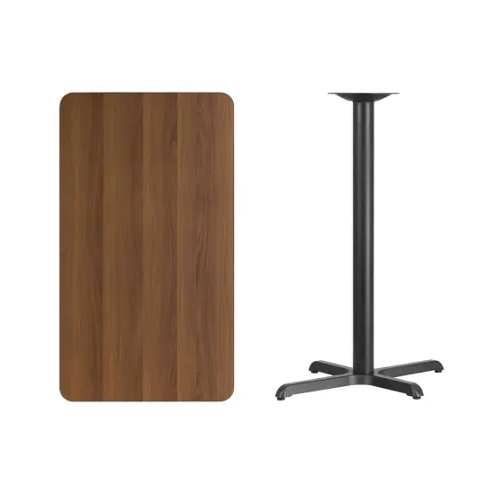 Emma and Oliver 24"x42" Rectangular Laminate Bar Table with 23.5"x29.5" Base Mahogany {6}
