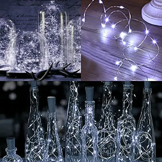 12 Pack Fairy Lights Battery Operated (Included), 6.5ft 20 LED Mini String Lights, Waterproof Silver Wire Firefly Starry Lights for DIY Wedding Christmas Party Mason Jars Decor, Cool White {6}