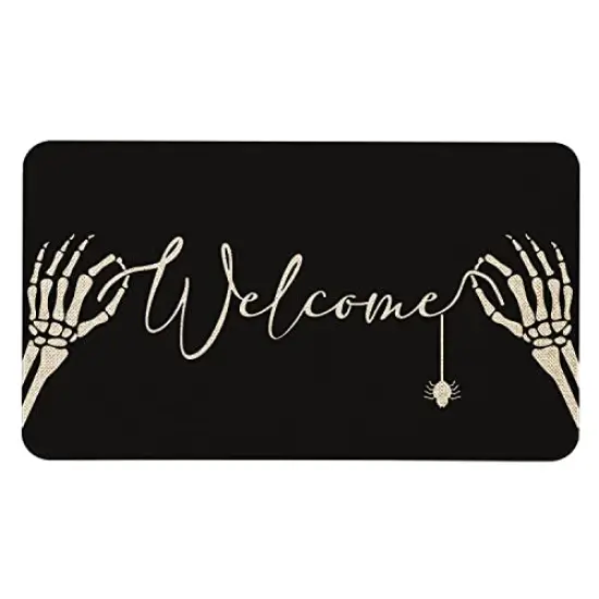 Roszwtit Halloween Door Mat 30 X 17 Inch Halloween Skull Doormat Indoor Outdoor Entrance Floor Mat Non Slip Halloween Decor Rubber Welcome Mats {1}