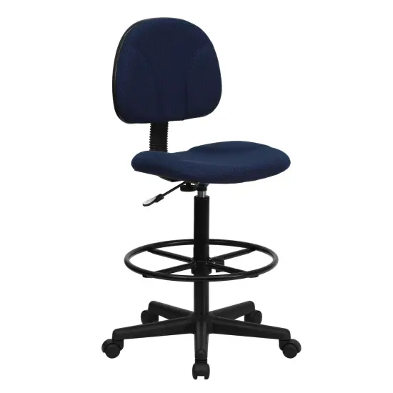 Emma and Oliver Two Cylinder Drafting Chair (Cylinders: 22.5"-27"H or 26"-30.5"H) Navy Blue Patterned {1}