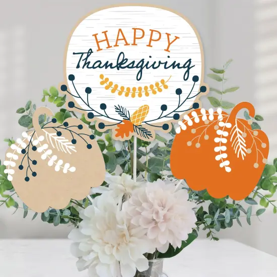 Big Dot of Happiness Happy Thanksgiving - Fall Harvest Party Centerpiece Sticks - Table Toppers - Set of 15 {1}