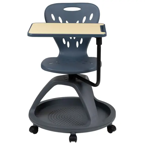 Emma and Oliver Mobile Desk Chair - 360&deg; Tablet Rotation and Storage Cubby {5}