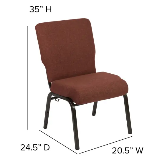 Emma and Oliver Stacking Auditorium Chair with 20.5" Seat CinnamonFab/GoldVein {4}