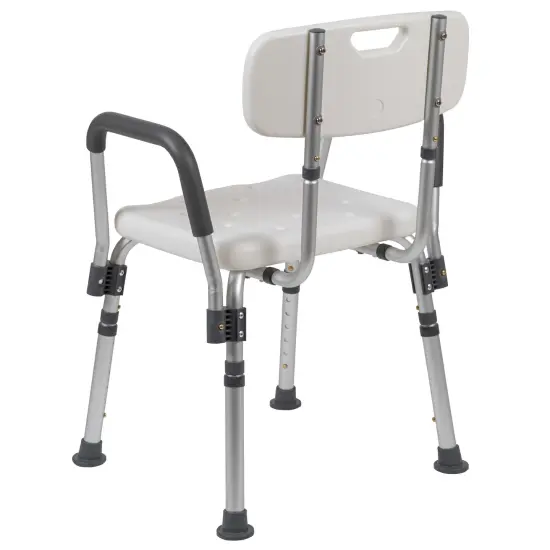 Emma and Oliver 300 Lb. Capacity Quick Release Back & Arm Shower Chair Teal {9}