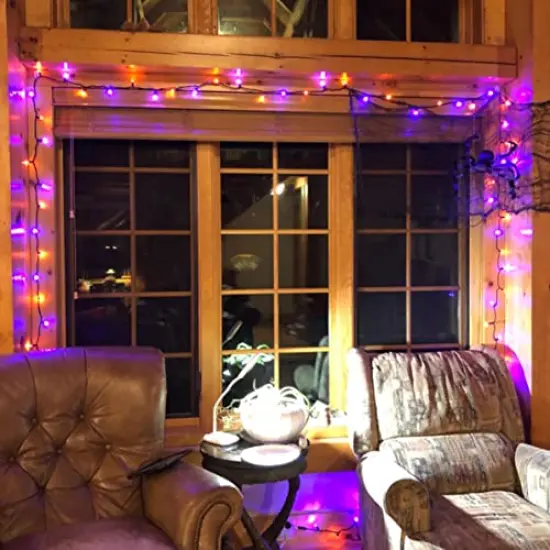 Fairy String Lights, 20FT 60 LED Copper Wire Battery Operated Waterproof Lights, Halloween Decorations for Indoor Home Outdoor Patio Yard Party Decor (Purple and Orange, 1) {3}