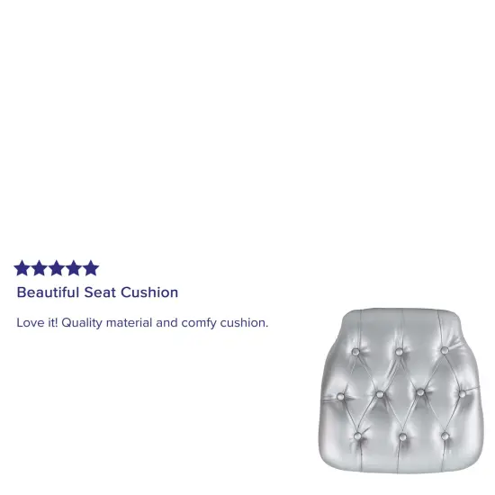 Emma and Oliver Hard Tufted Vinyl Chiavari Chair Cushion Silver {3}