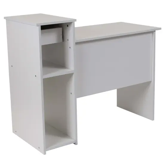 Emma and Oliver Desk with Shelves and Drawer White {3}