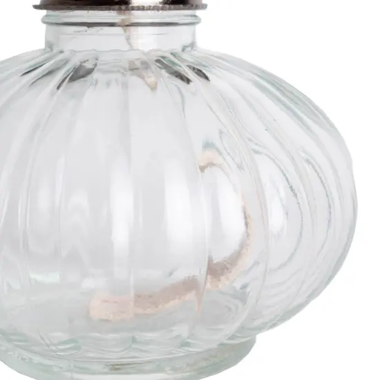 Lehman's Rayo Ellipse Oil Lamp, Indoor Non-Electric Lighting for Everyday or Emergencies, Clear Glass Font and Chimney, Silver-Plated Burner, 13 inches {6}