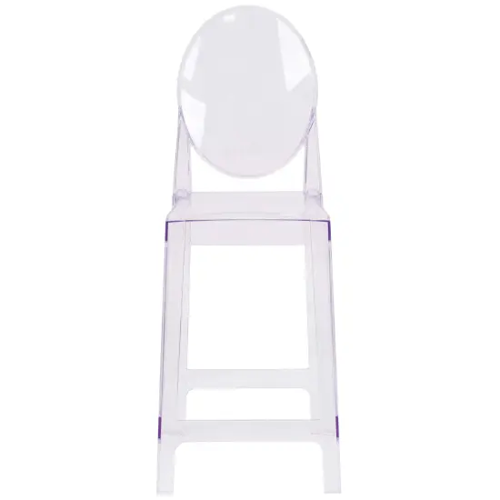Emma and Oliver Ghost Counter Stool in Transparent Crystal with Oval Back {3}