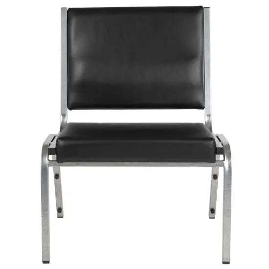 Emma and Oliver 1000 lb. Rated Antimicrobial Bariatric medical Reception Chair Black Vinyl {3}