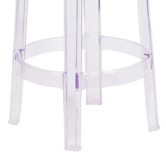 Emma and Oliver 25.75'' High Transparent Counter Height Stool Clear {6}