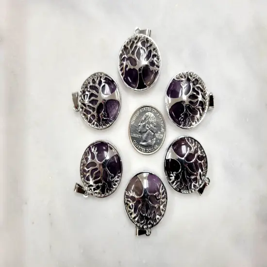 Amethyst Tree of Life Pendant {2}