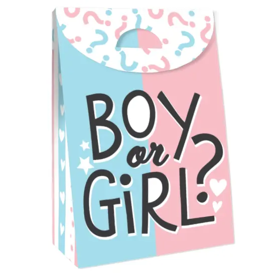Big Dot of Happiness Baby Gender Reveal - Team Boy or Girl Gift Favor Bags - Party Goodie Boxes - Set of 12 {4}