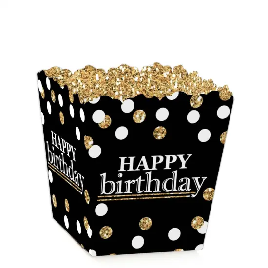 Big Dot of Happiness Adult Happy Birthday - Gold - Party Mini Favor Boxes - Birthday Party Treat Candy Boxes - Set of 12 {1}
