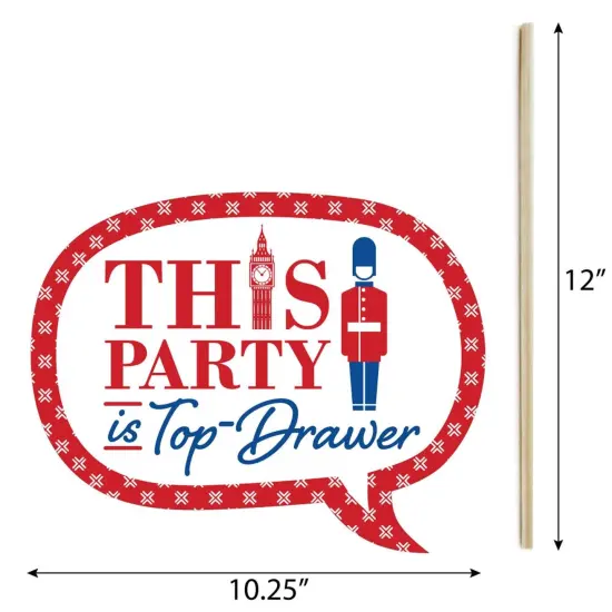 Big Dot of Happiness Funny Cheerio, London - British UK Party Photo Booth Props Kit - 10 Piece {6}