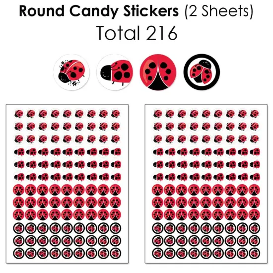 Big Dot of Happiness Happy Little Ladybug - Party Candy Favor Sticker Kit - 304 Pieces {6}