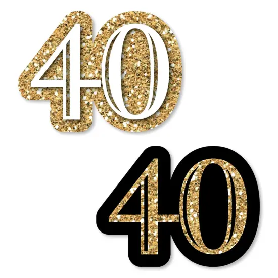 Big Dot of Happiness Adult 40th Birthday - Gold - DIY Shaped Birthday Party Cut-Outs - 24 Count {1}