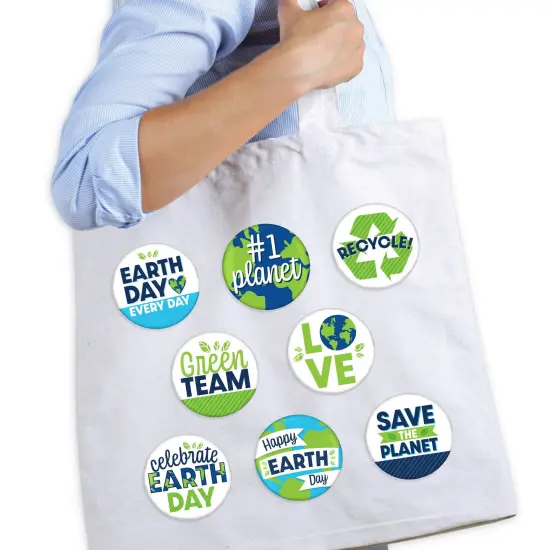 Big Dot of Happiness Happy Earth Day - 3 inch Save the Planet Badge - Pinback Buttons - Set of 8 {3}