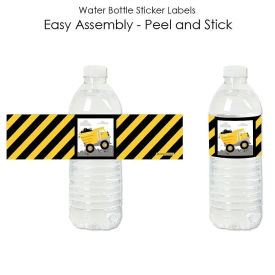 Big Dot of Happiness Dig It - Construction Party Zone - Baby Shower or Birthday Party Water Bottle Sticker Labels - Set of 20 {3}