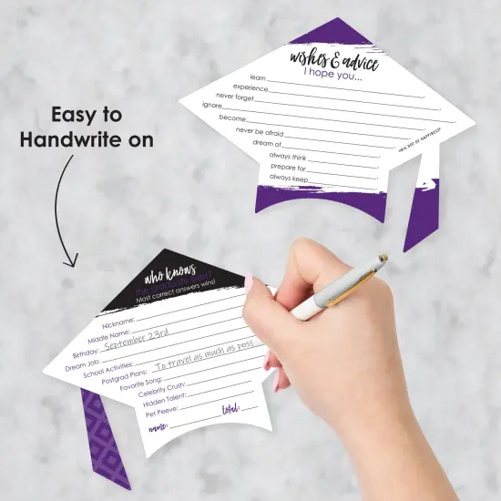 Big Dot of Happiness Purple Grad - Best is Yet to Come - 2-in-1 Purple Graduation Party Cards - Activity Duo Games - Set of 20 {4}