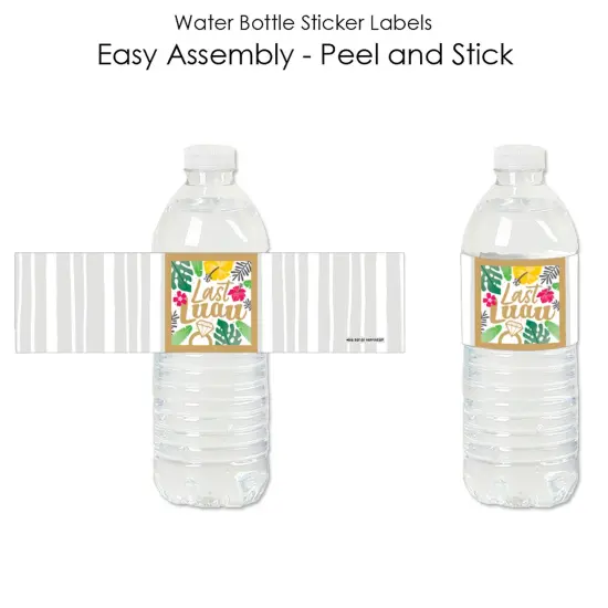 Big Dot of Happiness Last Luau - Tropical Bachelorette Party and Bridal Shower Water Bottle Sticker Labels - Set of 20 {3}