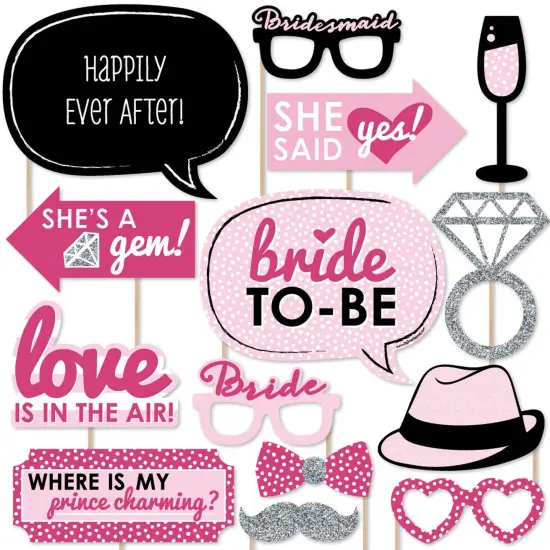 Big Dot of Happiness Bride-to-Be - Bachelorette Party Photo Booth Props Kit - 20 Count {1}