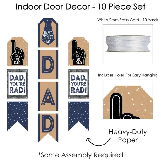 Big Dot of Happiness My Dad is Rad - Hanging Vertical Paper Door Banners - Father's Day Party Wall Decoration Kit - Indoor Door Decor {6}