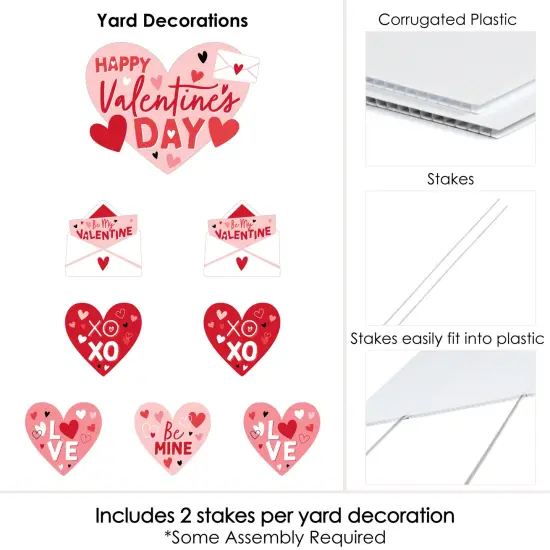 Big Dot of Happiness Happy Valentine's Day - Yard Sign and Outdoor Lawn Decorations - Valentine Hearts Party Yard Signs - Set of 8 {6}