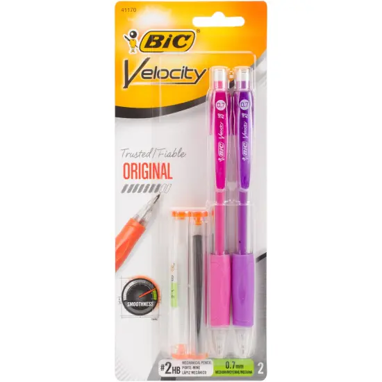BIC Velocity Mechanical Pencil 2/Pkg-Black {1}