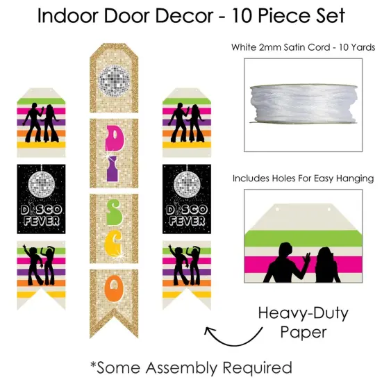 Big Dot of Happiness 70's Disco - Hanging Vertical Paper Door Banners - 1970s Disco Fever Party Wall Decoration Kit - Indoor Door Decor {6}