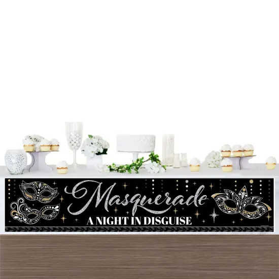 Big Dot of Happiness Masquerade - Mask Party Decorations Party Banner {4}
