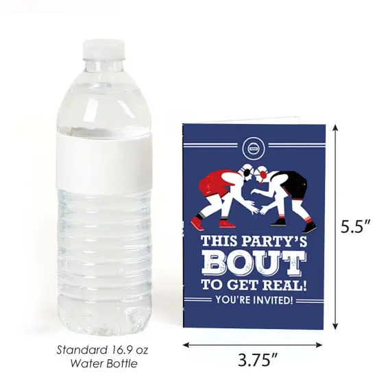 Big Dot of Happiness Own the Mat - Wrestling - Fill-in Birthday Party or Wrestler Party Invitations (8 count) {4}