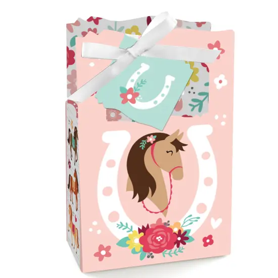 Big Dot of Happiness Run Wild Horses - Pony Birthday Party Favor Boxes - Set of 12 {1}