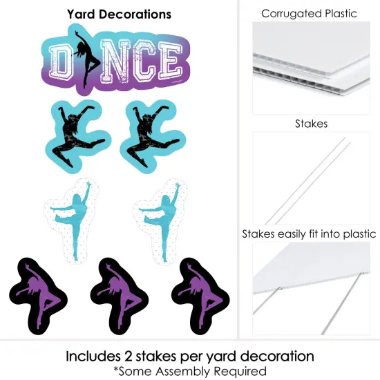 Big Dot of Happiness Must Dance to the Beat - Dance - Yard Sign and Outdoor Lawn Decorations - Dance Party or Birthday Party Yard Signs - Set of 8 {6}