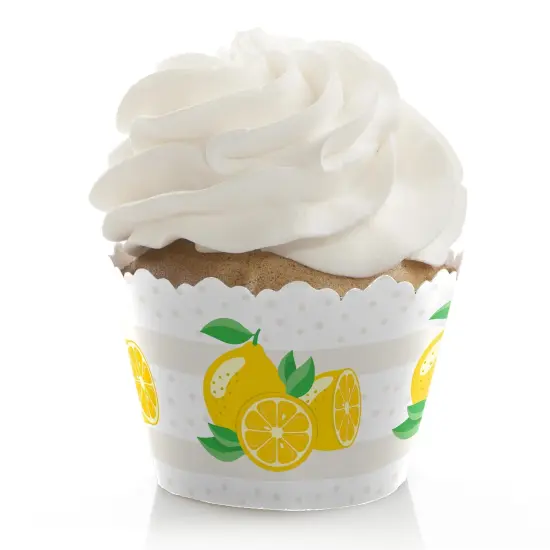 Big Dot of Happiness So Fresh - Lemon - Citrus Lemonade Party Decorations - Party Cupcake Wrappers - Set of 12 {1}