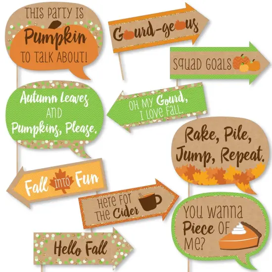 Big Dot of Happiness Funny Pumpkin Patch - Fall, Halloween or Thanksgiving Party Photo Booth Props Kit - 10 Piece {1}