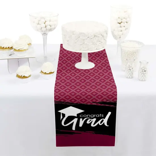 Big Dot of Happiness Maroon Grad - Best is Yet to Come - Petite Burgundy Graduation Party Paper Table Runner - 12 x 60 inches {3}