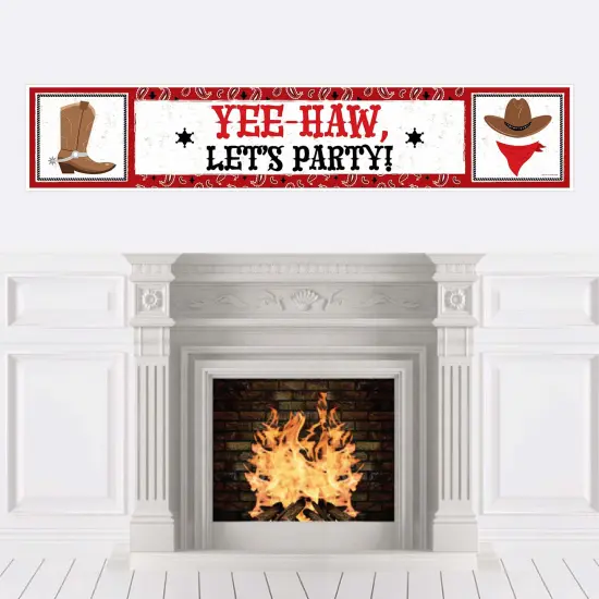 Big Dot of Happiness Western Hoedown - Wild West Cowboy Party Decorations Party Banner {1}