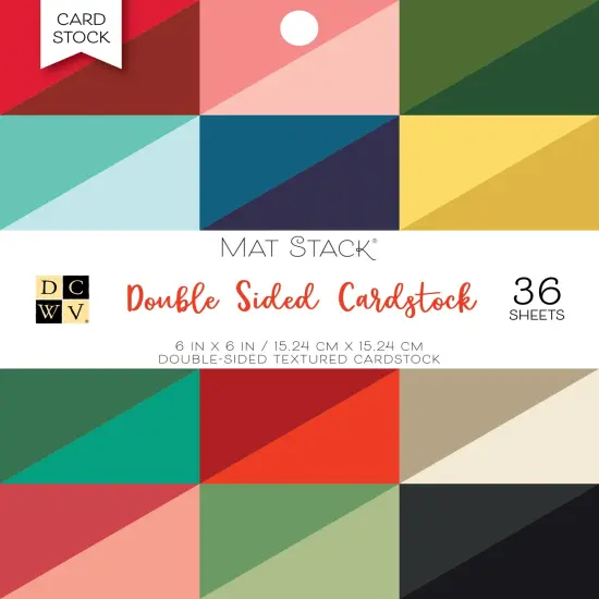DCWV Double-Sided Cardstock Mat Stack 6"X6" 36/Pkg-Solid {1}
