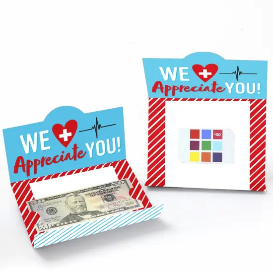 Big Dot of Happiness Thank You Nurses - Nurse Appreciation Week Money and Gift Card Holders - Set of 8 {3}
