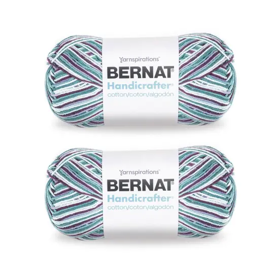 Bernat Handicrafter Cotton Big Ball Crown Jewels Ombre Yarn - 2 Pack of 340g/12oz - Cotton - 4 Medium (Worsted) - 608 Yards - Knitting/Crochet {1}