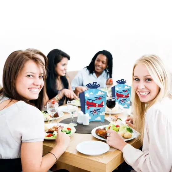 Big Dot of Happiness Taking Flight - Airplane - Table Decorations - Vintage Plane Party Fold and Flare Centerpieces - 10 Count {7}