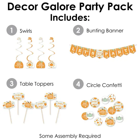 Big Dot of Happiness Little Pumpkin - Fall Birthday Party or Baby Shower Supplies Decoration Kit - Decor Galore Party Pack - 51 Pieces {3}