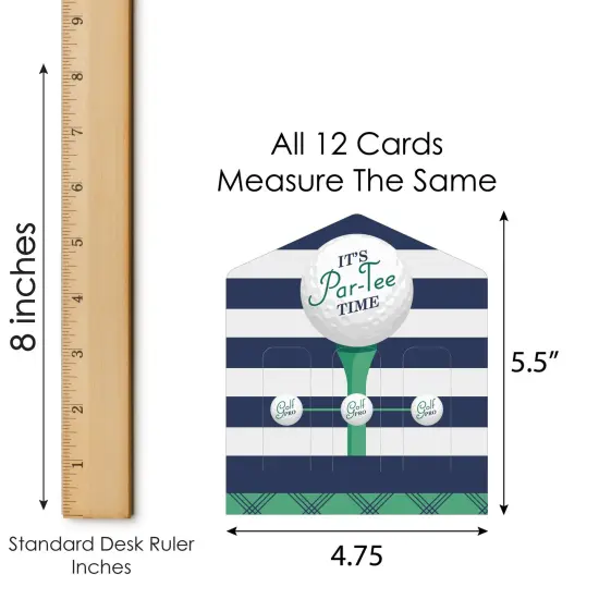 Big Dot of Happiness Par-Tee Time - Golf - Birthday or Retirement Party Game Pickle Cards - Pull Tabs 3-in-a-Row - Set of 12 {7}