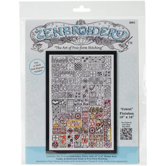 Design Works/Zenbroidery Stamped Embroidery Kit 10"X16"-Cubist {1}
