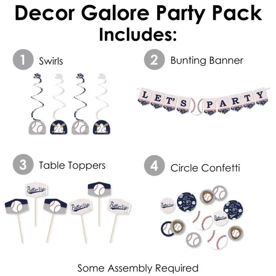 Big Dot of Happiness Batter Up - Baseball - Baby Shower or Birthday Party Supplies Decoration Kit - Decor Galore Party Pack - 51 Pieces {3}