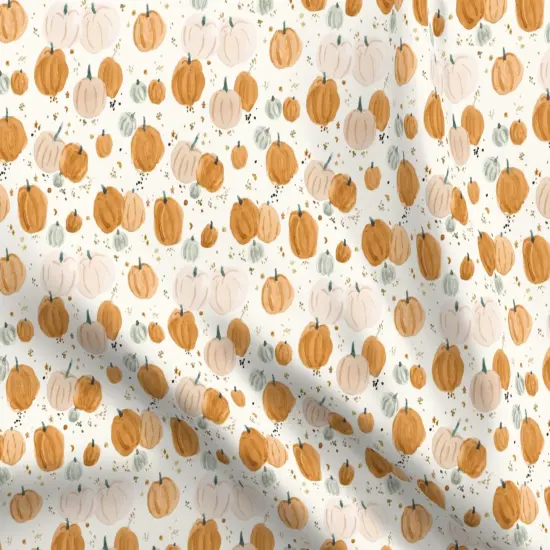 Various Fabrics by the Yard or Fat Quarter Autumn Fall Halloween Pumpkins Watercolor Stars Custom Printed Fabric by Spoonflower {5}