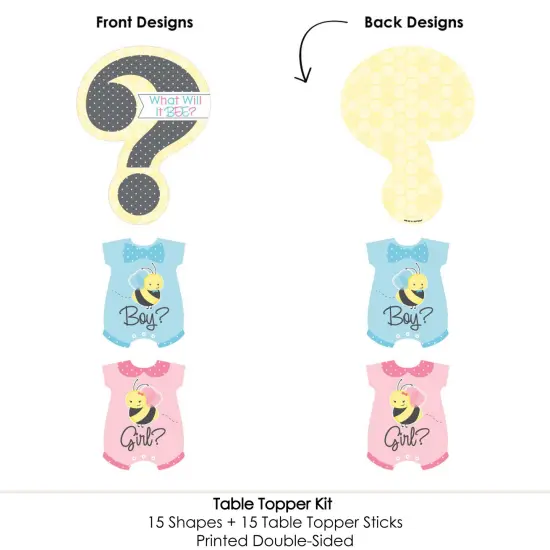 Big Dot of Happiness What Will It Bee - Gender Reveal Centerpiece Sticks - Table Toppers - Set of 15 {6}